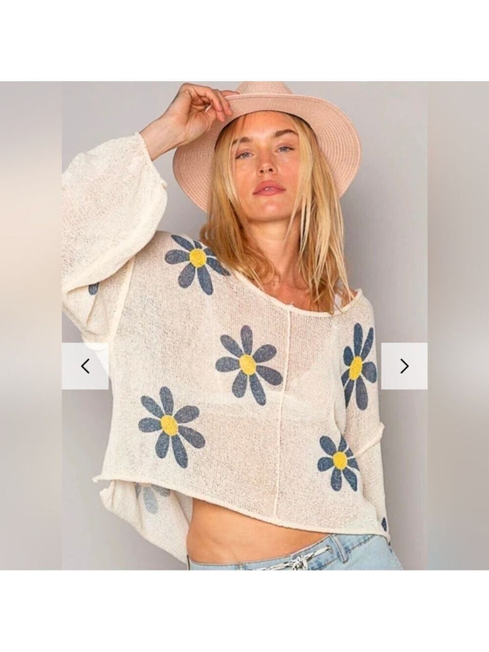 POL - Floral Print Sweater Size L